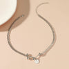 Simple Elegant Asymmetric Geometric Alloy Collarbone Necklace With Electroplated Pendant And Water Wave Chain