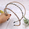 Simple Elegant Crystal Beaded Headband Diamond Style Hair Hoop Face Wash Headwear For Women