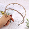 Simple Elegant Crystal Beaded Headband Diamond Style Hair Hoop Face Wash Headwear For Women
