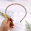 Simple Elegant Crystal Beaded Headband Diamond Style Hair Hoop Face Wash Headwear For Women