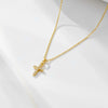 Simple Elegant Diamond Cross Sterling Silver 925 Silver Necklace For Women With Geometric Design