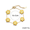 Simple Elegant Fiveleaf Flower Clover Jewelry Suit For Women Geometric Pattern Titanium Steel Laser Electroplated
