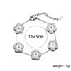 Simple Elegant Fiveleaf Flower Clover Jewelry Suit For Women Geometric Pattern Titanium Steel Laser Electroplated