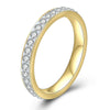 Simple Elegant Geometric Diamond Ring For Women In Titanium Steel Minimalist Fashion Jewelry