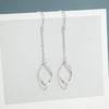 Simple Elegant Rhombus Long Tassel Earrings For Women In S925 Sterling Silver With Twist Design