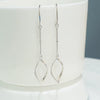 Simple Elegant Rhombus Long Tassel Earrings For Women In S925 Sterling Silver With Twist Design