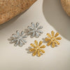 Simple Elegant Small Fresh Casual Pastoral Flower Earrings Stainless Steel 18K Real Gold Electroplated