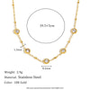 Simple Elegant Versatile Stylish Women's Necklace Stainless Steel 18K Gold Plated With 5 Round Zirconium Clip Bead Chain Geometric Pattern Electroplated