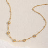 Simple Elegant Versatile Stylish Women's Necklace Stainless Steel 18K Gold Plated With 5 Round Zirconium Clip Bead Chain Geometric Pattern Electroplated