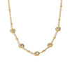 Simple Elegant Versatile Stylish Women's Necklace Stainless Steel 18K Gold Plated With 5 Round Zirconium Clip Bead Chain Geometric Pattern Electroplated
