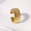 Simple Fashion All Match Punk Niche Design Geometric Stainless Steel Finger Ring With Electroplating