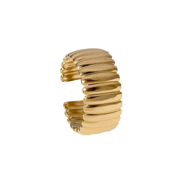 Simple Fashion All Match Punk Niche Design Geometric Stainless Steel Finger Ring With Electroplating