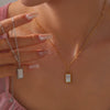 Simple Fashion All Match Square Pendant Necklace With White Sea Shells Titanium Steel Plated 18K True Gold Geometric Design