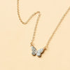 Simple Fashion Alloy Butterfly Necklace For Women With Electroplated Geometric Pendant And Water Wave Chain