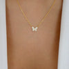 Simple Fashion Alloy Butterfly Necklace For Women With Electroplated Geometric Pendant And Water Wave Chain