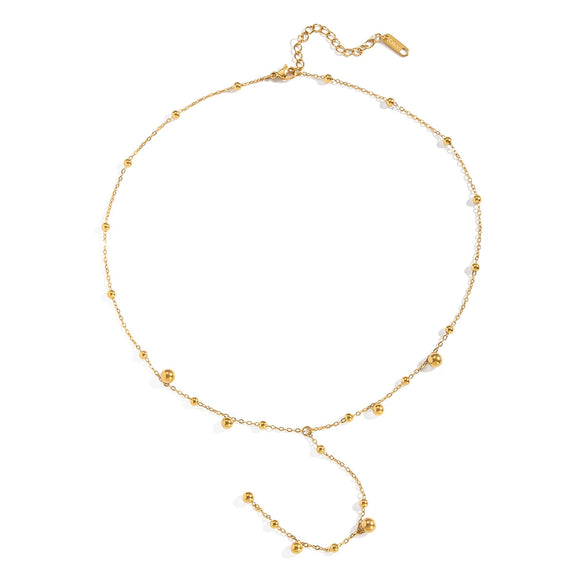 Simple Fashion Ball Ins Popular Stainless Steel Geometric Necklace For Girls With Electroplating