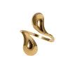 Simple Fashion Cold Wind Food Finger Ring Drop Shape Gold Plated Stainless Steel Ring For Women
