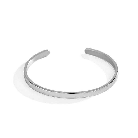 Simple Fashion Copper Bracelet With Real Gold Plated Smooth Arc Open Cuff Geometric Style For Women