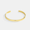 Simple Fashion Copper Bracelet With Real Gold Plated Smooth Arc Open Cuff Geometric Style For Women