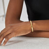 Simple Fashion Copper Bracelet With Real Gold Plated Smooth Arc Open Cuff Geometric Style For Women