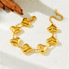 Simple Fashion Fadeless Heartshaped Adjustable Women's Stainless Steel Jewelry Bracelet With Electroplating Treatment