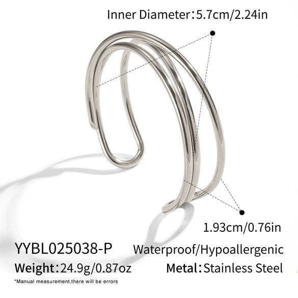 Simple Fashion Geometric Stainless Steel Bracelet Jewelry For Women With Electroplating