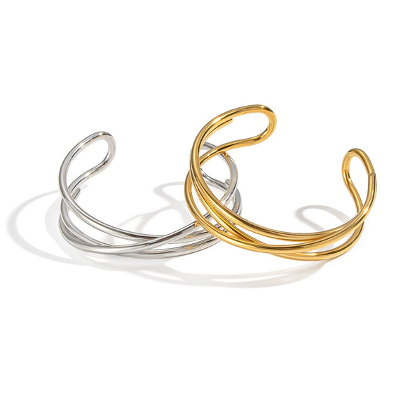 Simple Fashion Geometric Stainless Steel Bracelet Jewelry For Women With Electroplating