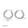 Simple Fashion Geometric Stainless Steel Hoop Earrings With Electroplating For Women