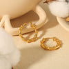 Simple Fashion Geometric Stainless Steel Hoop Earrings With Electroplating For Women