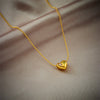 Simple Fashion Glossy 3D Love Heart Shape Pendant Bead Chain Necklace In Titanium Steel With Electroplating