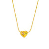 Simple Fashion Glossy 3D Love Heart Shape Pendant Bead Chain Necklace In Titanium Steel With Electroplating