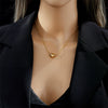 Simple Fashion Glossy 3D Love Heart Shape Pendant Bead Chain Necklace In Titanium Steel With Electroplating