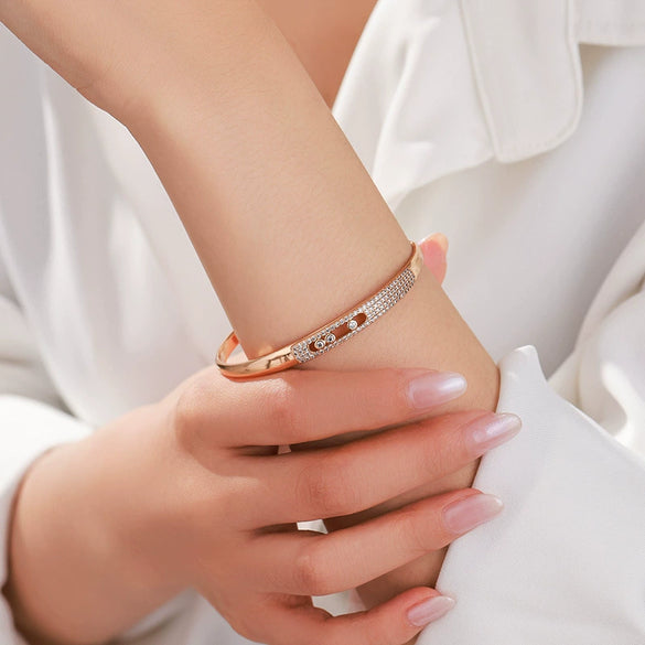 Simple Fashion Highend Sense Alloy Microinlaid Zircon Electroplating Bracelet Jewelry