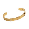 Simple Fashion Hollow Leaves Open Feather All Match Stainless Steel Bracelet With Electroplating Treatment