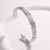 Simple Fashion Hollow Leaves Open Feather All Match Stainless Steel Bracelet With Electroplating Treatment