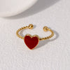 Simple Fashion Love Shaped Stainless Steel Ring For Women With Electroplating Treatment