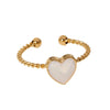 Simple Fashion Love Shaped Stainless Steel Ring For Women With Electroplating Treatment