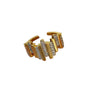 Simple Fashion Microinlaid Zirconium Copper Geometric Open Ring Bracelet Set For Women With Electroplating