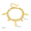 Simple Fashion Niche Double Layer Stacked Chain Leaf Diamond Pendant Titanium Steel Bracelet With Electroplating