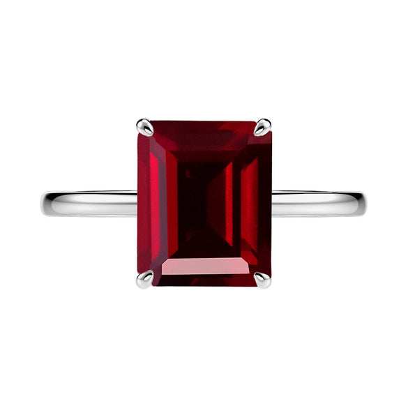 Simple Fashion Rectangular Chamfering Car Flat Simulation Diamond Ring Made Of High Carbon Diamond And Silver For Jewelry Lovers