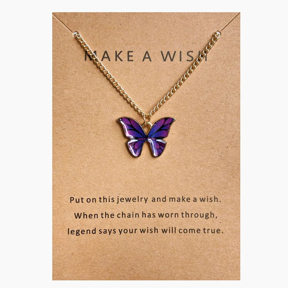 Simple Fashion Retro Multicolor Butterfly Necklace