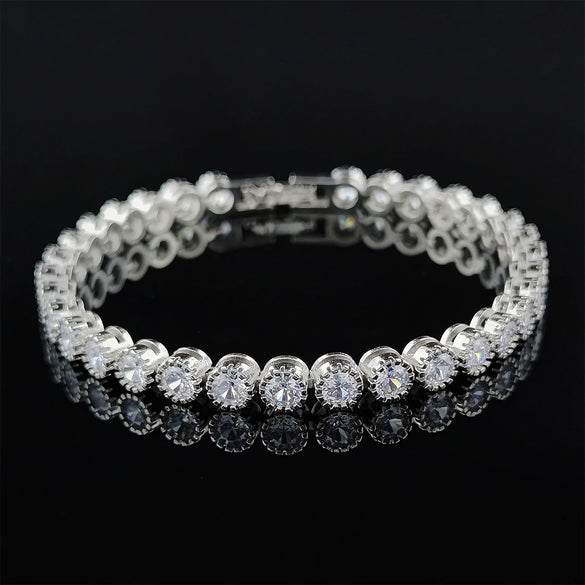Simple Fashion Round White Zircon Geometric Adjustable Electroplated Ring For Women And Couples