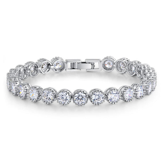 Simple Fashion Round White Zircon Geometric Adjustable Electroplated Ring For Women And Couples