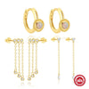 Simple Fashion S925 Sterling Silver Geometric Sunflower Element Glossy Earrings With Zirconia