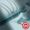 Simple Fashion S925 Sterling Silver Stacked Double Layer Devil's Eye Ochain Clavicle Necklace With Inlaid Zircon And Geometric Design