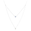 Simple Fashion S925 Sterling Silver Stacked Double Layer Devil's Eye Ochain Clavicle Necklace With Inlaid Zircon And Geometric Design