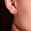 Simple Fashion Small Cshaped Ear Jewelry For Women 316L Stainless Steel And Rhinestone With Electroplating