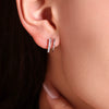 Simple Fashion Small Cshaped Ear Jewelry For Women Titanium Steel Rhinestone Geometric Design Electroplating Treatment