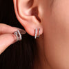 Simple Fashion Small Cshaped Ear Jewelry For Women Titanium Steel Rhinestone Geometric Design Electroplating Treatment
