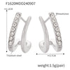 Simple Fashion Small Cshaped Ear Jewelry For Women Titanium Steel Rhinestone Geometric Design Electroplating Treatment